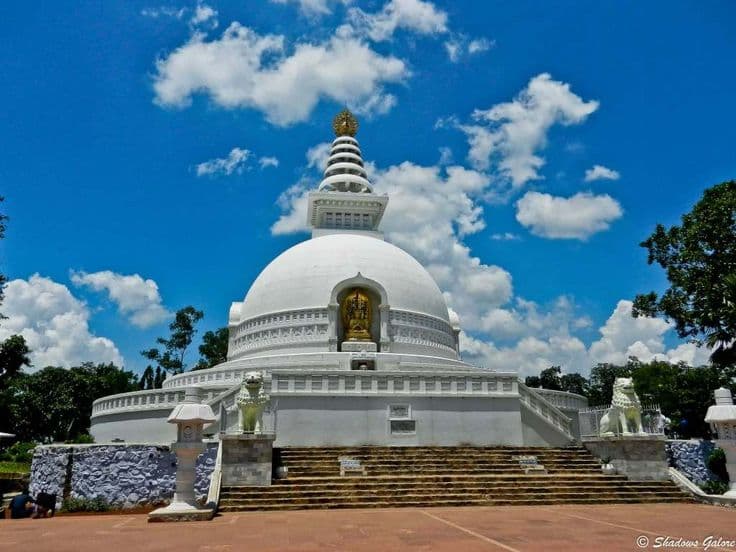 Rajgir hills and Vishwa Shanti Stupa — nature and pilgrimage valley